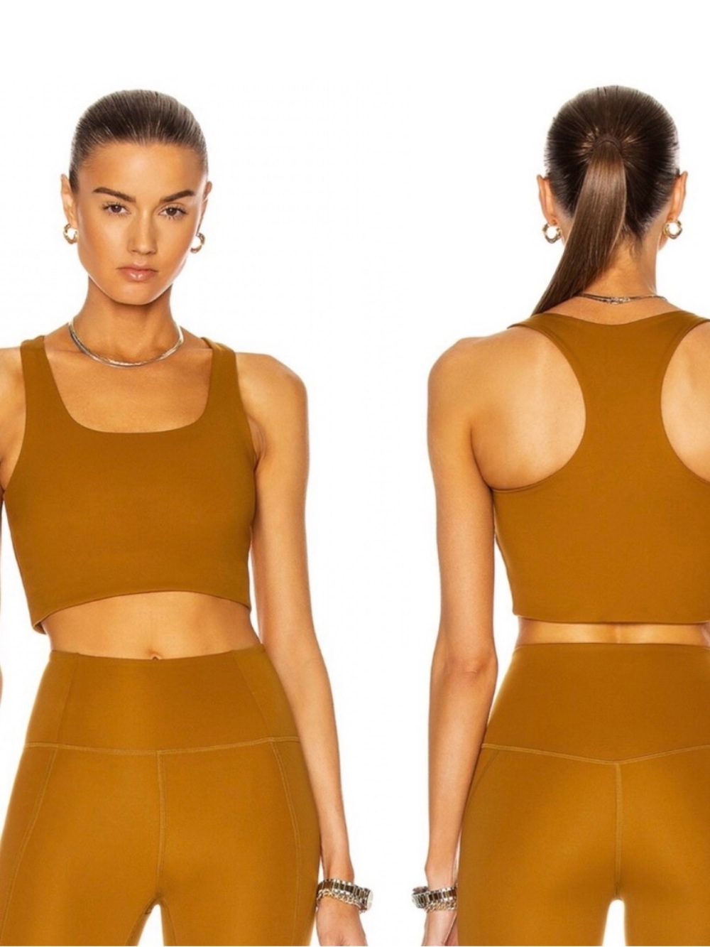girlfriend collective Paloma top — Warm Brown/ Gold